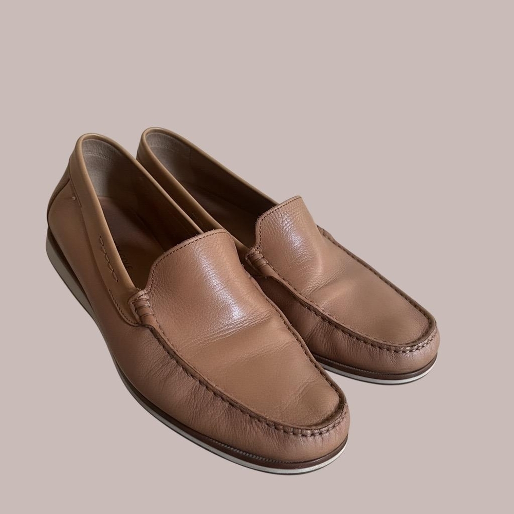 Kenneth Cole Men's Cognac Leather Slip-On Loafers